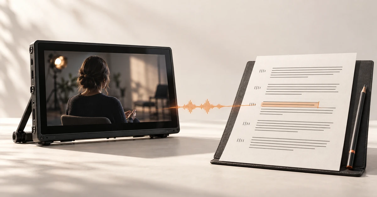 MP4 video speech becoming an editable text transcript in Whisper AI